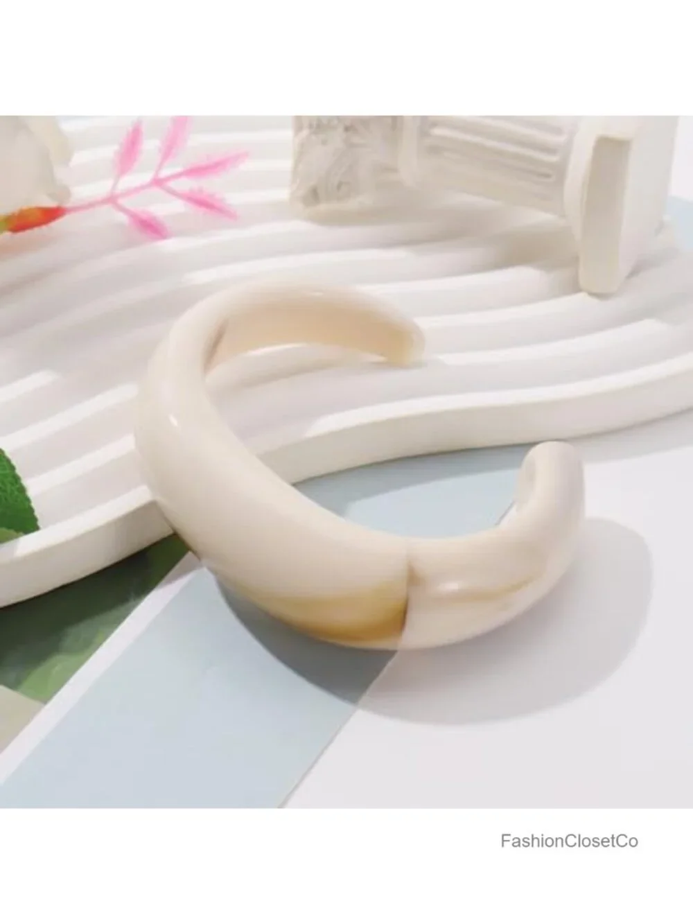 Bold Open Cuff Acrylic Bangle Oversized Statement Bracelet Edgy